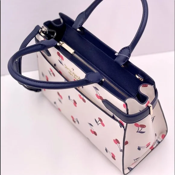 Kate Spade Staci Medium Satchel Dancing Cherries Crossbody - Picture 10 of 14
